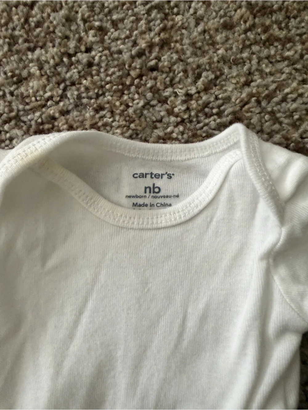 Carter's White Cotton Snap-Front Baby Bodysuit